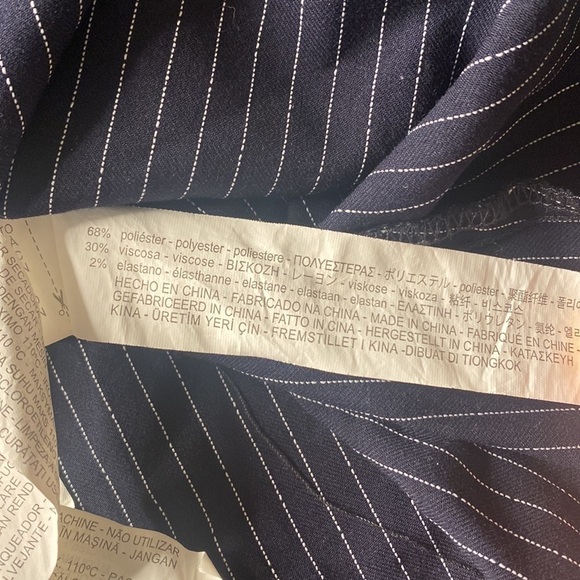 ZARA BASIC COLLECTION NAVY BLUE POLKA DOT DRESS WITH CAP SLEEVES SIZE XS - Picture 4 of 6